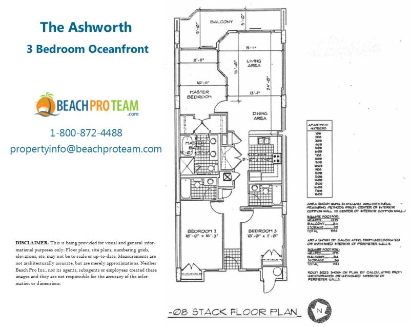 Ashworth Floor Plan 08 Stack - 3 Bedroom Oceanfront
